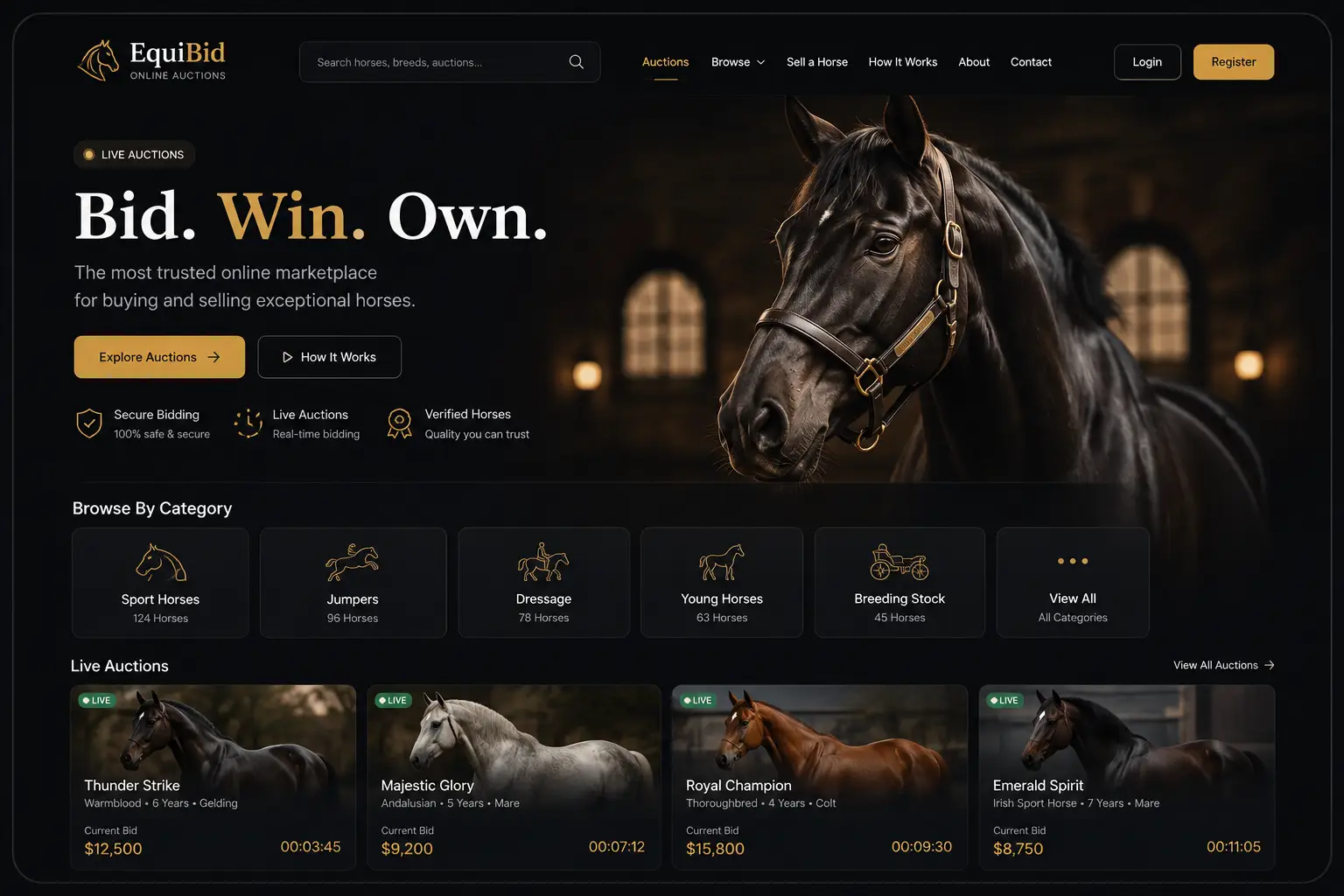Custom WordPress Auction Platform – Auctions project built with WordPress by TheDevPixel